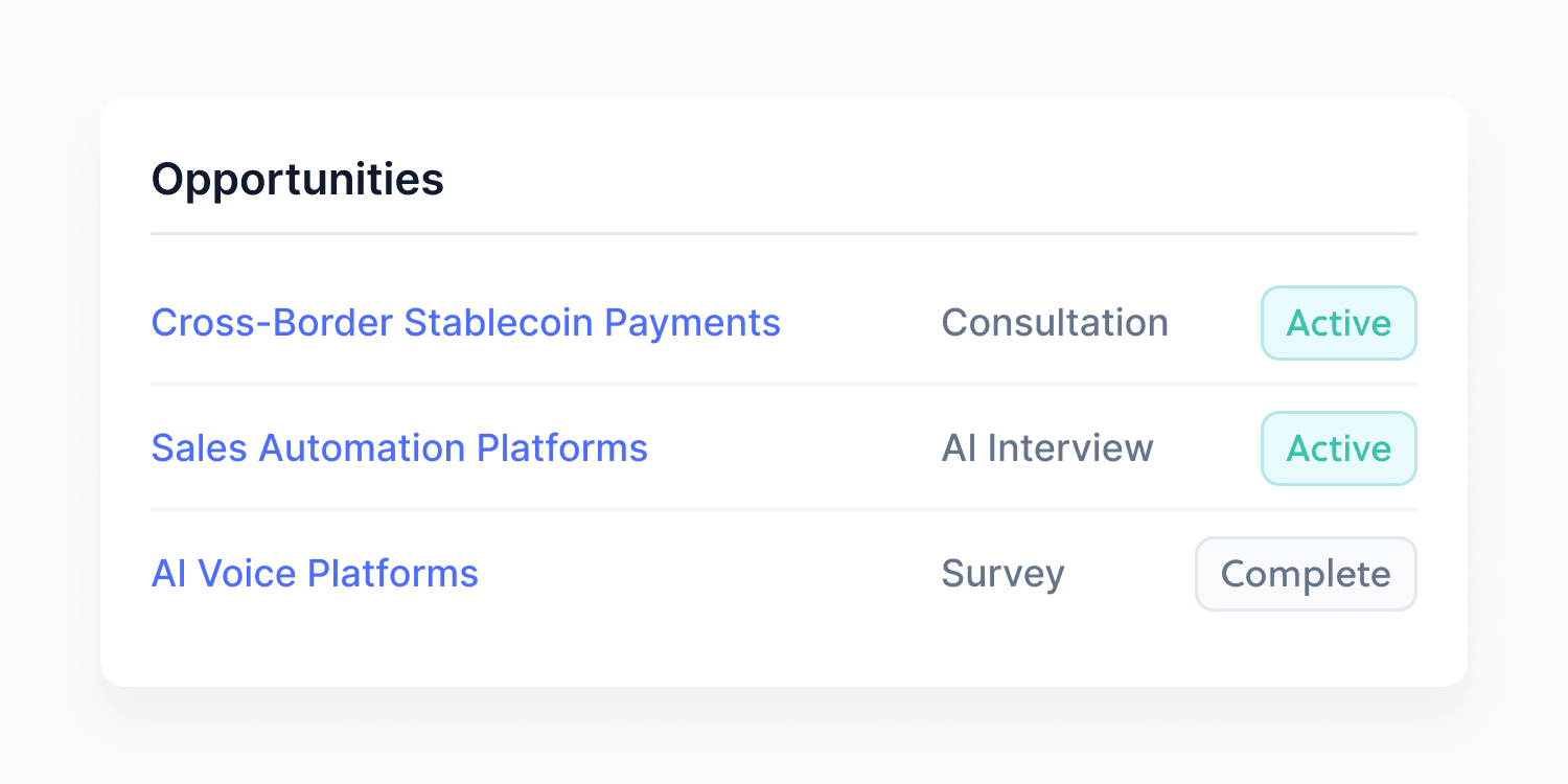 Review opportunities screenshot